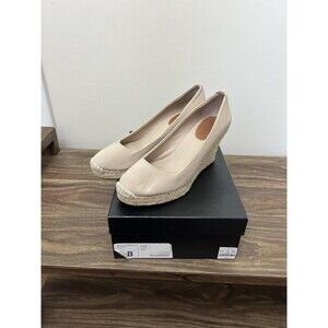 J Crew Espadrille Wedges‎ Womens 8 Natural Beige Heels Canvas Sandals Shoes
